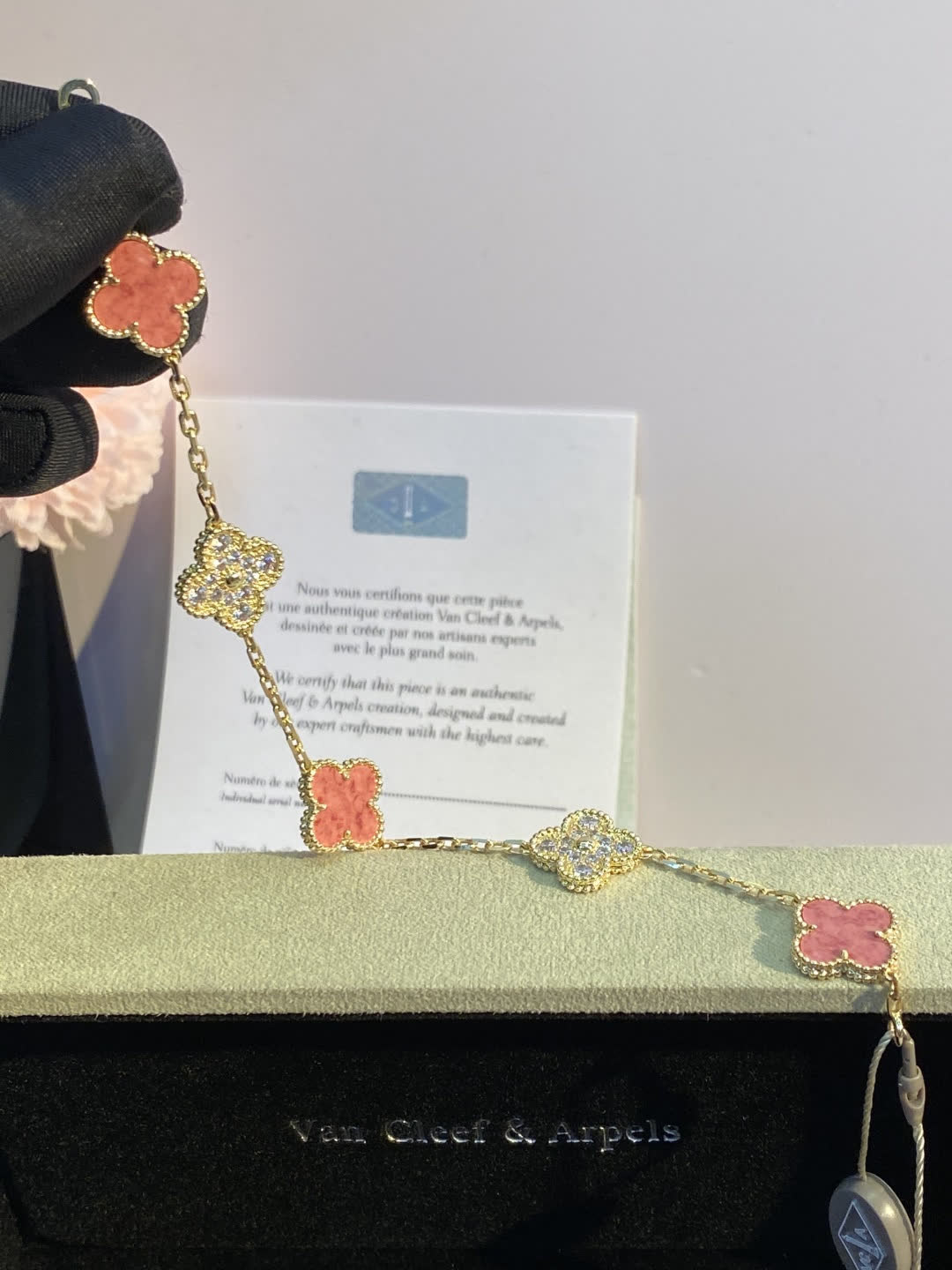 Van Cleef & Arpels Alhambra Pink Enamel Bracelet